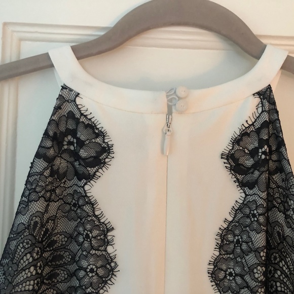 BCBG White with Black lace mini-dress - Picture 3 of 5